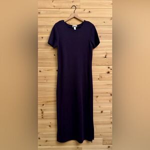 Vintage Talbots Size Medium Eggplant Purple Merino Wool  Maxi Dress